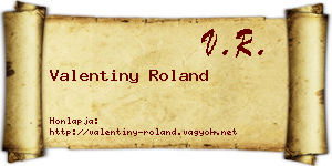 Valentiny Roland névjegykártya