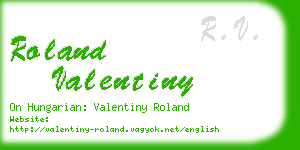 roland valentiny business card